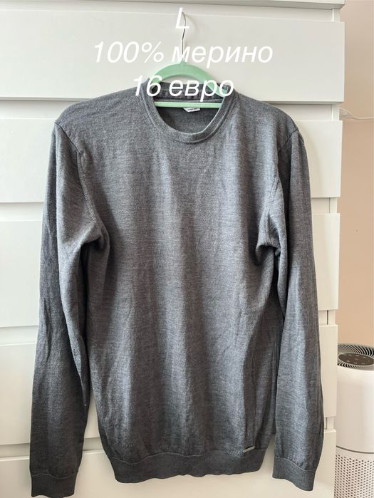 Мъжки мериносов пуловер L