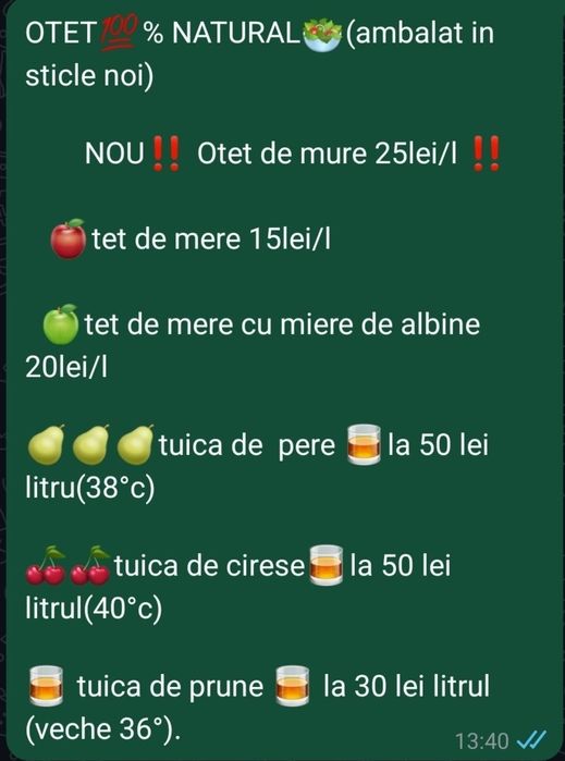 Vând otet de mere fermentat natural!!!