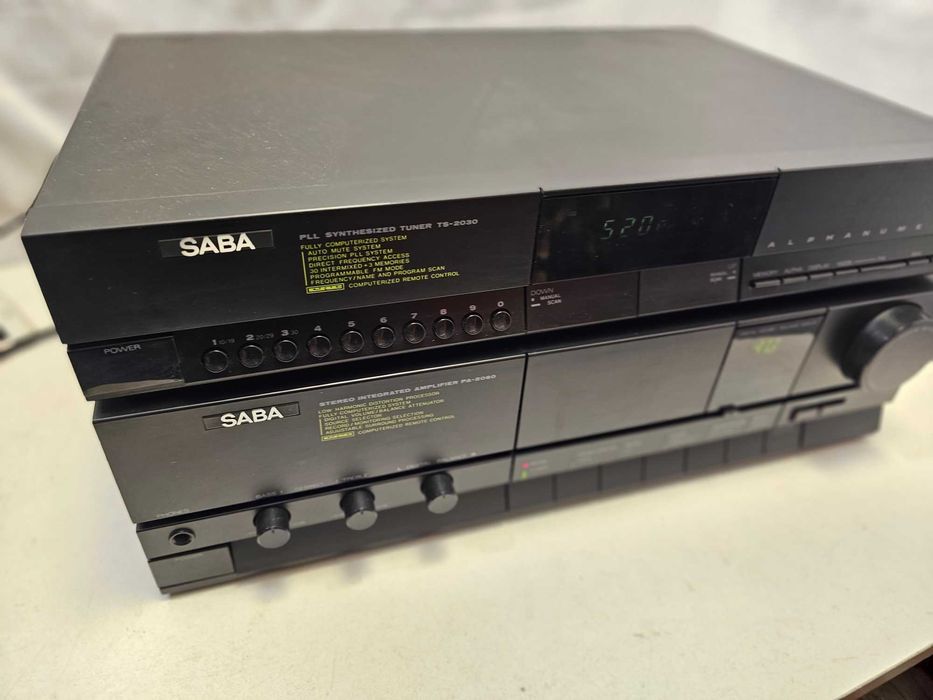Linie Audio Saba Amplificator PA 2060 si Tuner TS 2030 Display Verde Phono