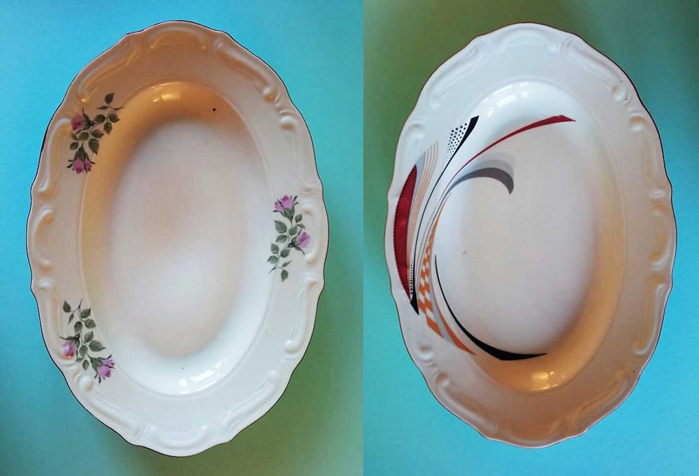 Голямо плато/поднос * Стар български порцелан "Изида"