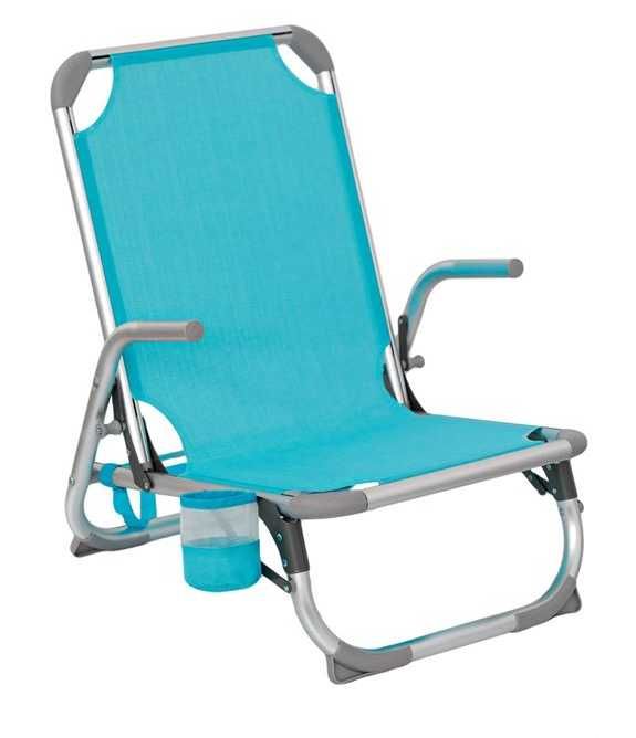 Тюркоазен плажен стол с дръжки 66x55x71cm S_1101809