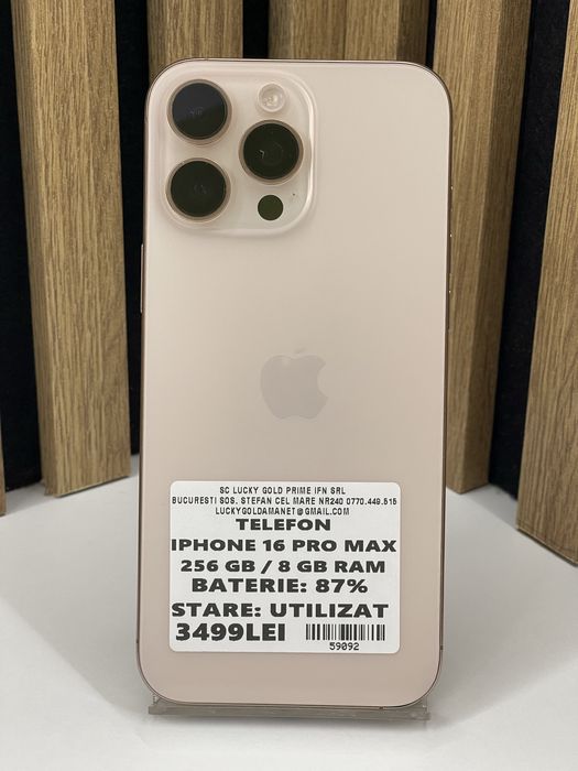 Iphone 16 Pro Max 256Gb 87% baterie Garantie / Factura #59092