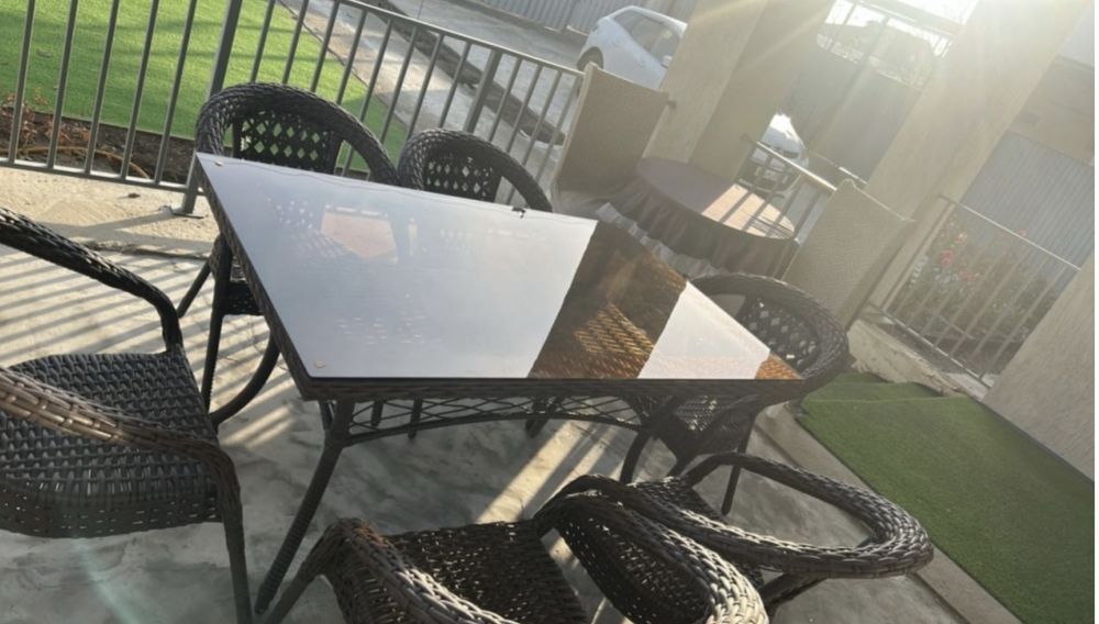 Садовые стол стулья ротанг