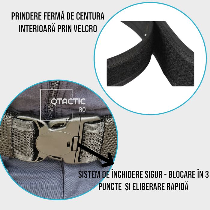 Centură tatică 2 în 1, profesională – Velcro puternic + belt keepers