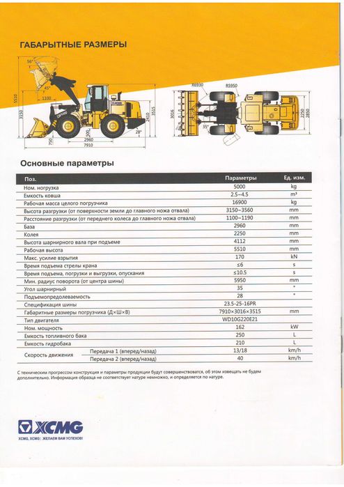 Фронтальный погрузчик XCMG LW 500 FN