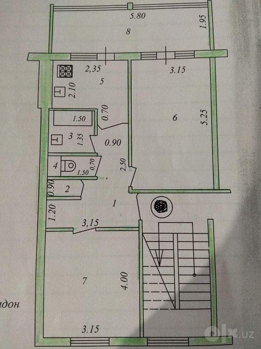 2-комнатная квартира 57 м², Юнусабад 11, Mega Planet, метро Туркестан
