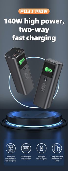 Hoco Q17 PD 140W Power Bank 25000mAh For Laptop/Macbook/Ultrabook