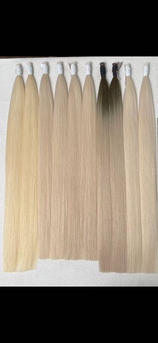 Vând extensii păr uman blonde 60 cm