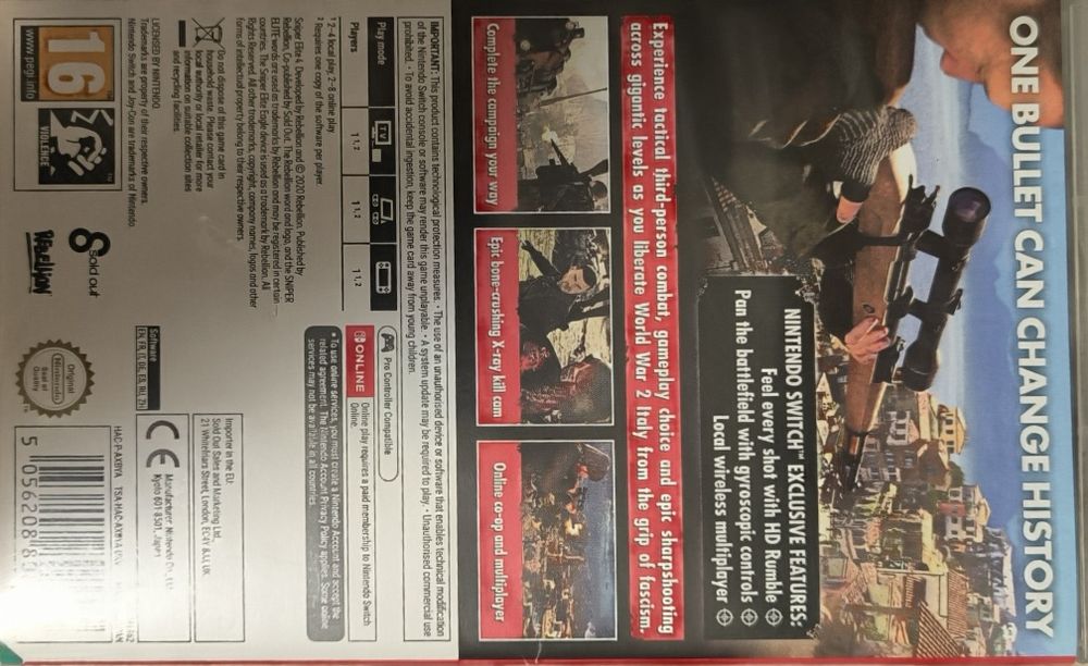 Joc Nintendo switch Sniper elite 4 ,  carcasa + card