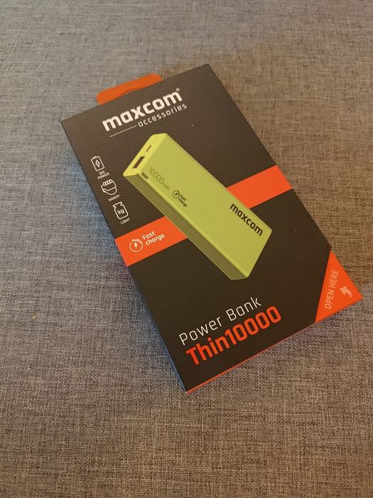 Acumulator extern Maxcom ACC+ THIN, Fast Charge, 10000 mAh, Verde