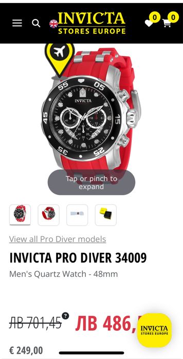 Часовник INVICTA Pro Diver 34009