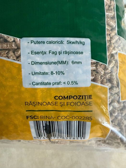 Peleti premium din lemn de fag