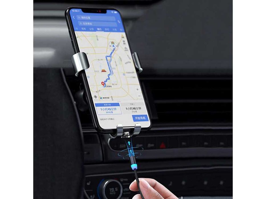 Cablu de incarcare magnetic 3 conectori MicroUSB Type-C Lightning 1m