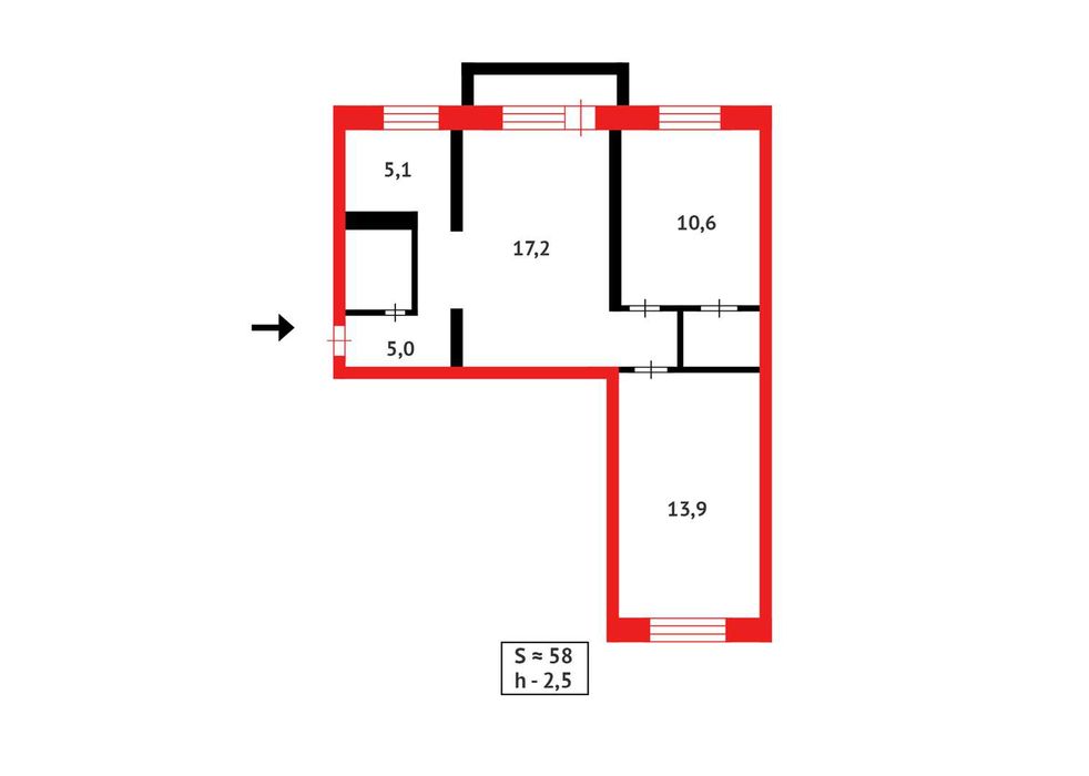 Продам 3х ком.кв, 5эт. Ермекова