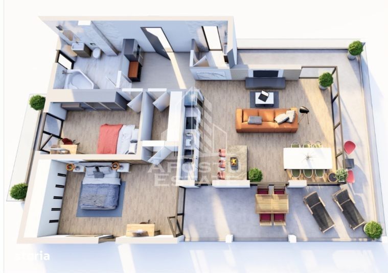Apartament cu 3 camere, terasa 14 mp, bloc nou, zona Girocului — fotografia 1