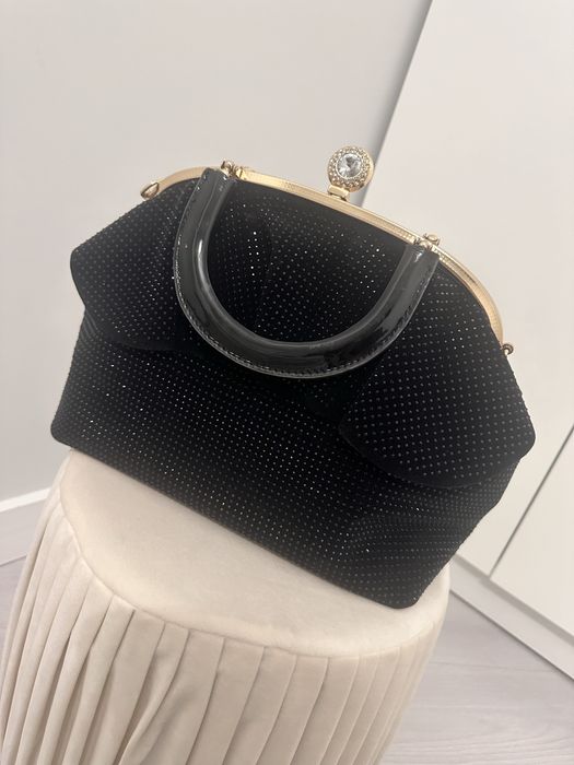 Сумка черная бархат