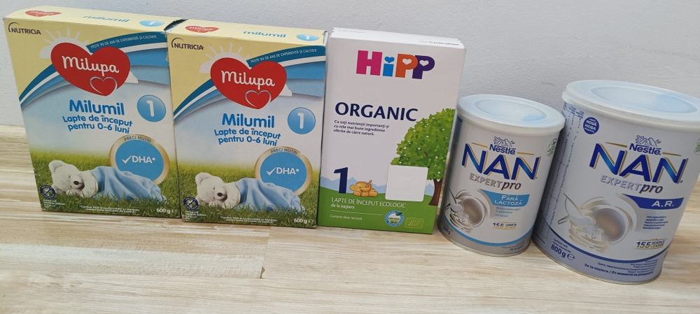 Vând lapte praf  Milupa 1 , Hipp organic 1 , Nan AR , Nan fara lactoza