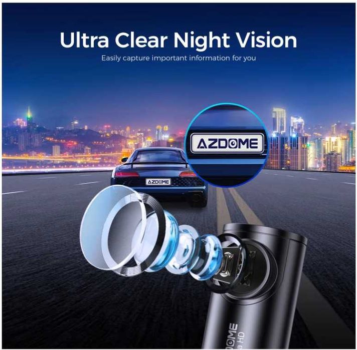 Camera Auto Bord GPS Wifi AZDOME M300S 4K + Camera Marsarier Card 64Gb