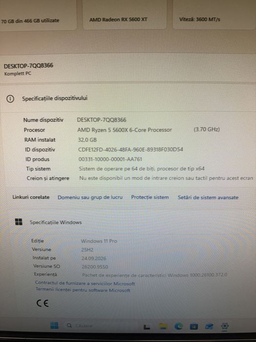 Sistem Desktop Gaming Ryzen 5 5600x 32g 512g nvme RX5600xt 6g