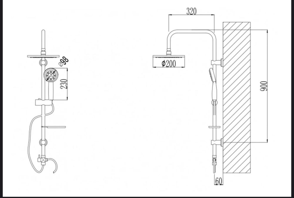 2 in 1 Душ система за баня ict 6641