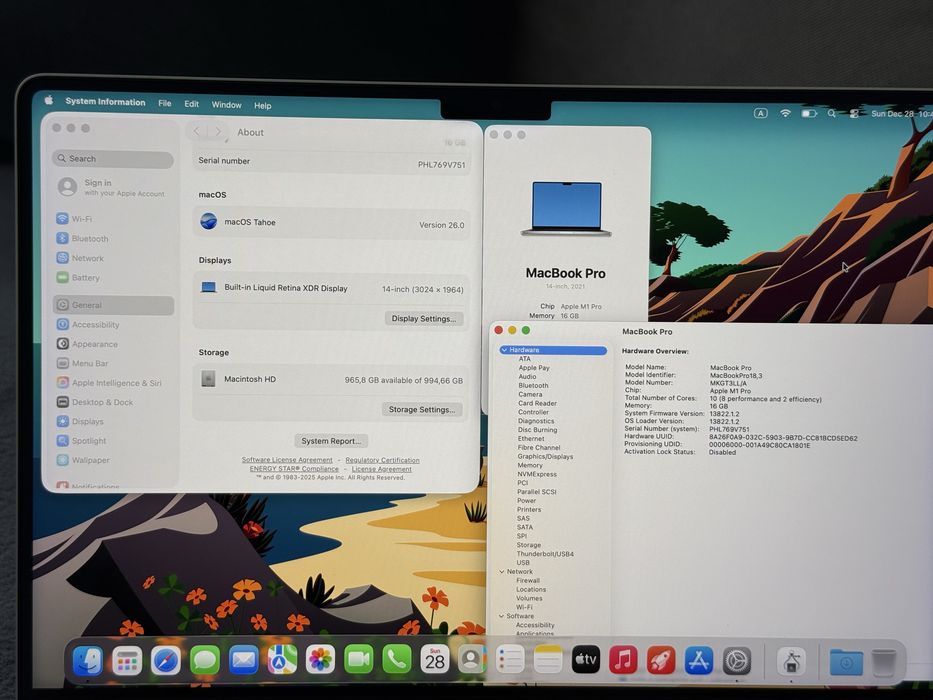 *1TB* Като Нов  Macbook Pro 14’ M1 Pro 2021/16GB Ram/1TB SSD