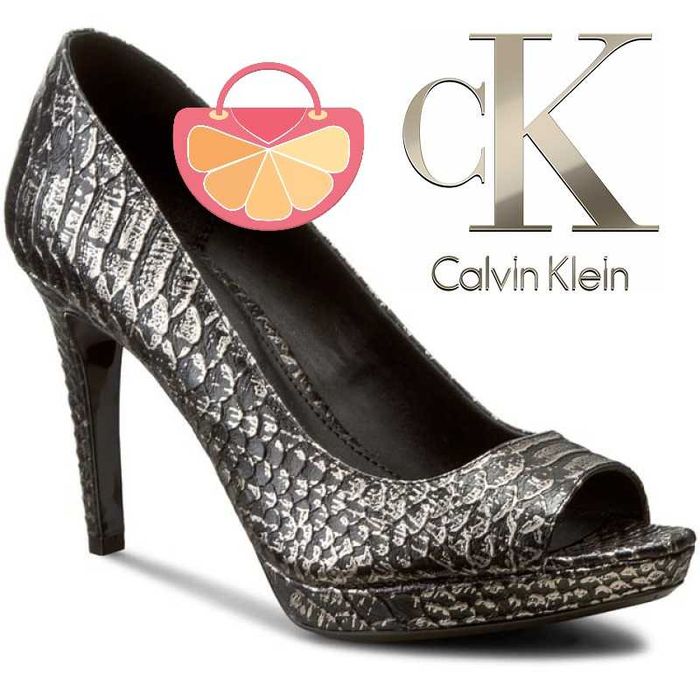%ПРОМО% CALVIN KLEIN № 35-37-38-39 – Дамски кожени сандали BLACK LABEL