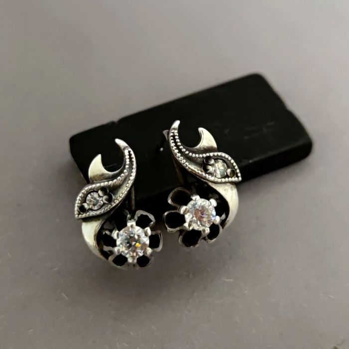 Советские серьги, серебро СССР, звезда