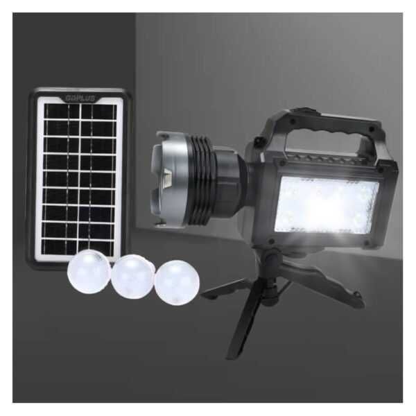 Kit solar lanterna cu trepied si 3 becuri GD-P50 HA
