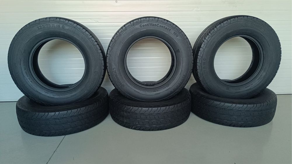 6бр гуми 225/75/R16c/continental contivancontact100/dot0421г/6.5мм