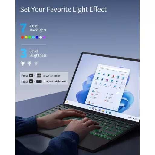 Tastatură TiMOVO AZERTY,iluminare,Microsoft Surface Pro 7/6/4/3