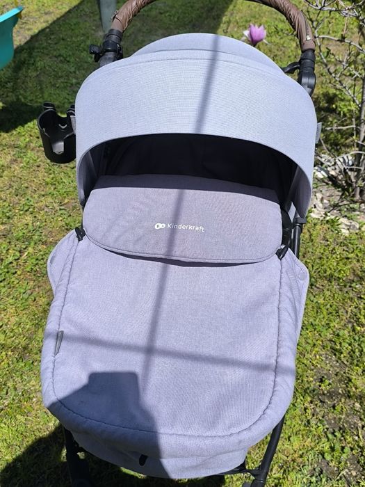 Количка KinderKraft Xmoov 2023, 3в1, Светло сива