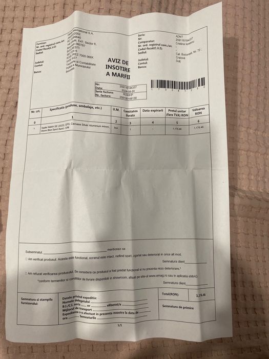 Vând ceas Apple SE(2023) 44mm