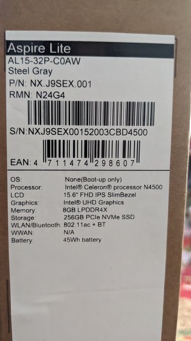 Лаптоп Acer Aspire Lite 15 инча нов