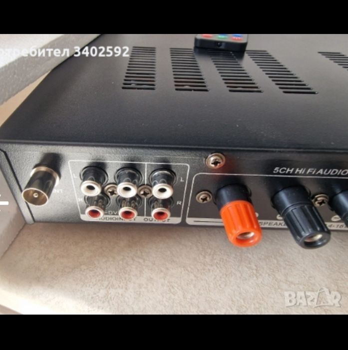 HiFi усилвател, Bluetooth, 800W, MP3/Компютър/DVD/VCD/USB, Дистанционно управление, 5 канала