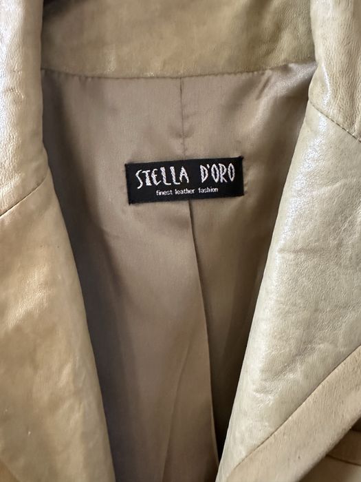 Geaca de piele de dama , mustar/kaki