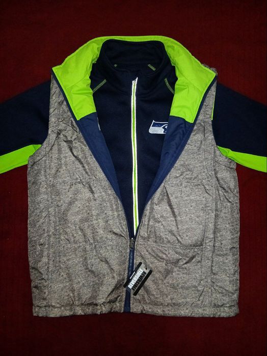 Из США комплект, кофта и двухстороняя желетка,бренда Seattle Seahawks!