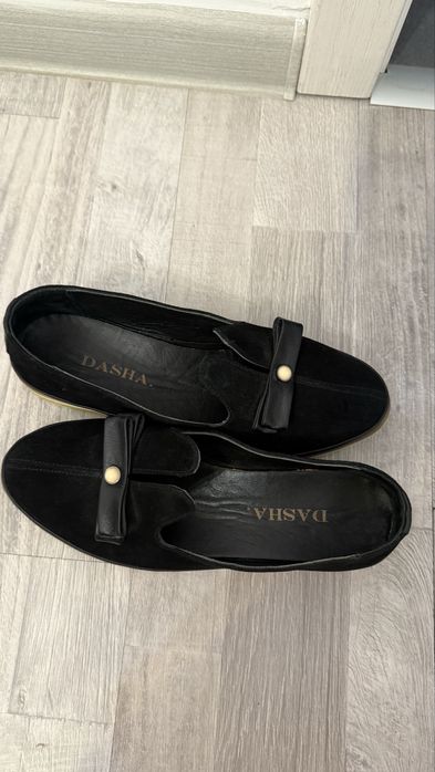 Balerini piele intorsa dama negru Dasha
