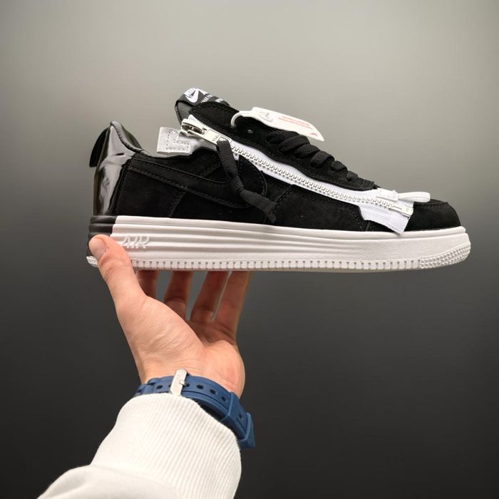 Nike Lunar Force 1 x Acronym Black White – Black/White – Suede Upper/Piele intoarsa – Full Box