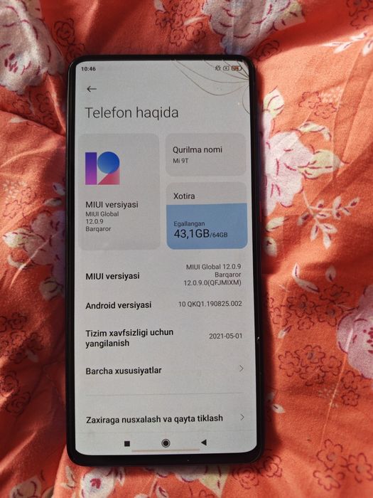 Mi 9T sotiladi karopka dakumenti yuqolib ketgan aybi shu rasmda kursat