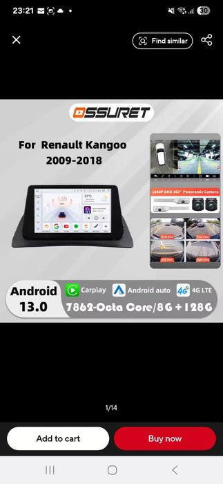 Navigatie Android Renault Kangoo Waze YouTube WiFi Internet GPS USB