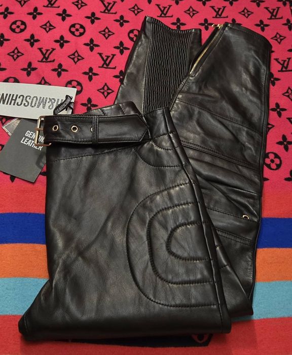 MOSCHINO&HM оригинален НОВ дамски панталон,естествена агнешка напа