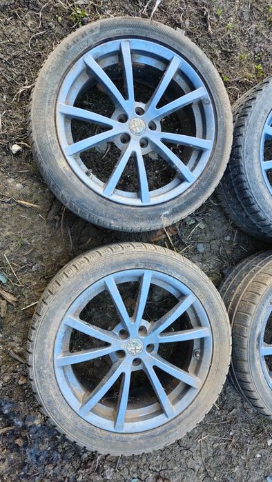 Jante aliaj 17” Alfa Romeo + anvelope 225/45 R17 M+S – set 4 buc