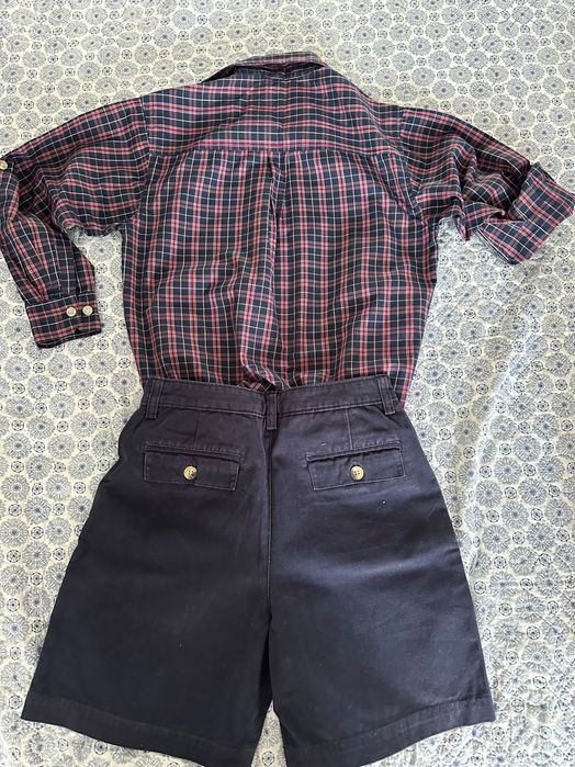 Set pantaloni scurti si camasa cu maneci ajustabile