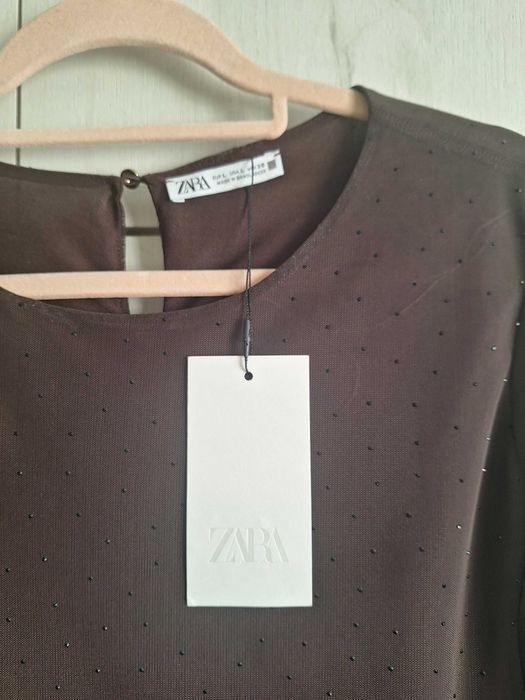 ZARA Рокля тюл с камъчета