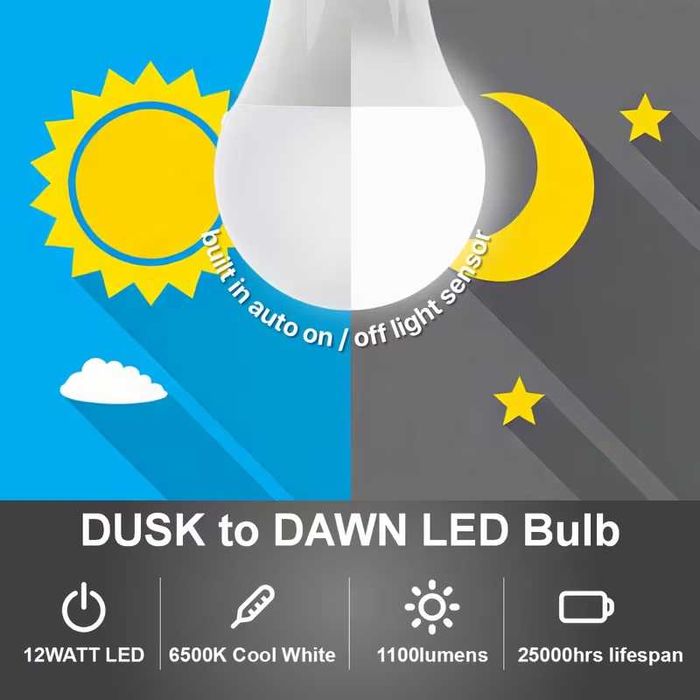 Set 3 becuri LED sezor de lumină, 15W echivalent 150W