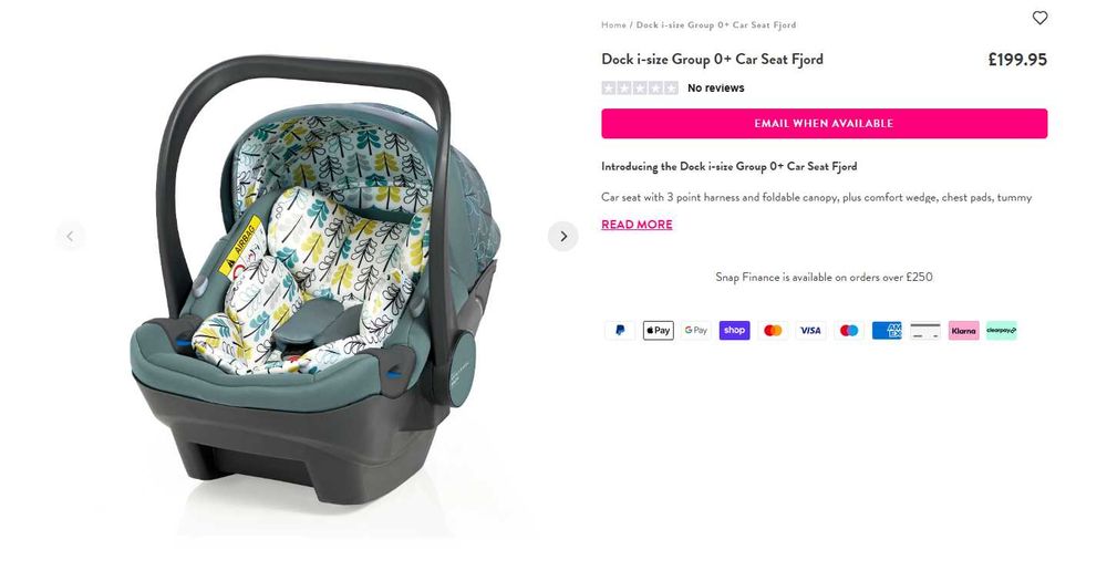 Scoica auto scaun auto copii 0+  Cosatto Dock Fjord baza Isofix