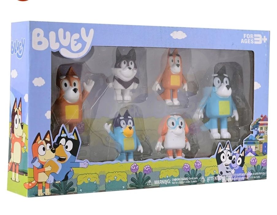 Комплект Плюшена играчка Блуи и Бинго + фигурки Блуи и Бинго