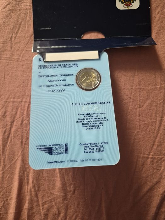 Сет Сан Марино 2 евро, 2004 Borghesi, 2005 Galileo Galilei, San Marino 2 euro