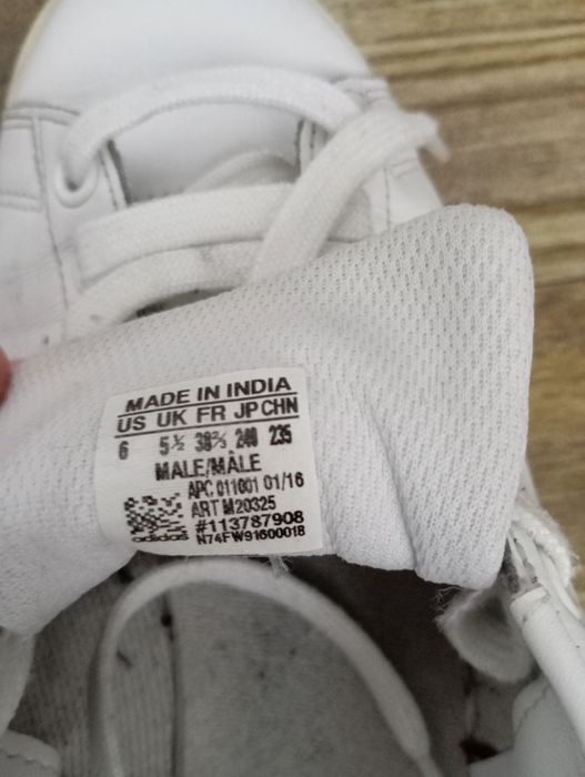 Adidas stan smith albi piele naturală unisex 38