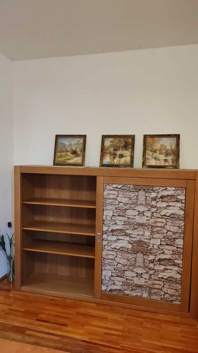 vitrina noua   comoda lemn masiv stejar   2 geamuri culisante
